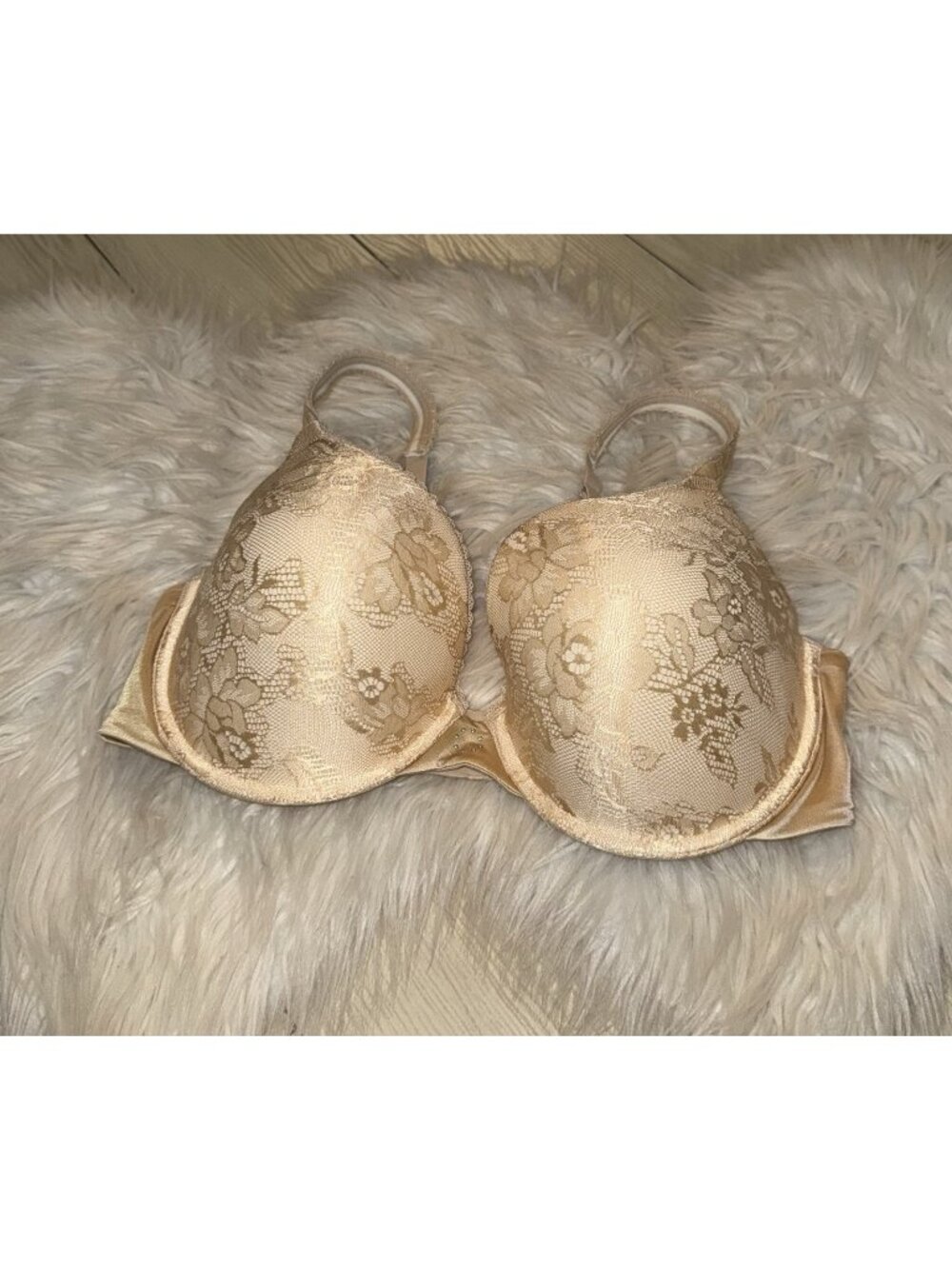 Maidenform Custom Lift T-Shirt Bra Lace Underwire Womens 38D Beige 09473 New